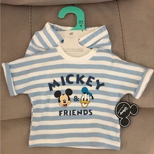 Primark Baby Blue & White Stripe "Mickey & Friends" Set